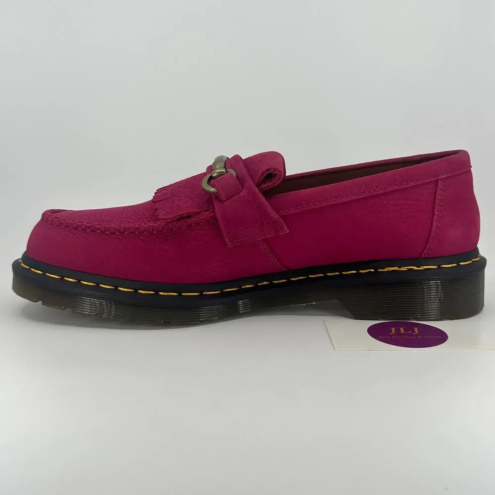Dr. Martens Adrian Snaffle Fuchsia Pink Horsebit Kiltie Loafers Size 11 M/ 12 W